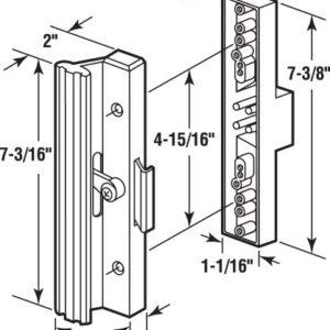 Prime-Line C 1116 Diecast Sliding Door Handle Set, White (Single Pack)