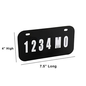 Raider FS-12000 ATV/UTV License Plate Kit with Numbers and Letters Included (7.5 in x 4 in)