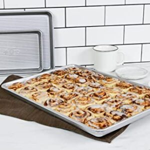 USA Pan Bakeware Half Sheet Pan, Warp Resistant Nonstick Baking Pan, Made in the USA from Aluminized Steel 17 1/4 x12 1/4 x1