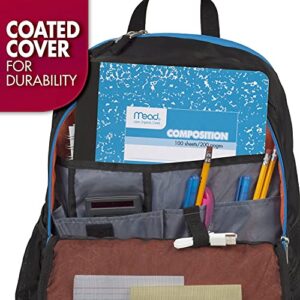 Mead Composition Notebooks, 12 Pack, Wide Ruled Paper, 9-3/4" x 7-1/2", 100 Sheets per Comp Book, Color Will Vary (73389)