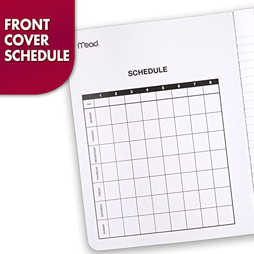 Mead Composition Notebooks, 12 Pack, Wide Ruled Paper, 9-3/4" x 7-1/2", 100 Sheets per Comp Book, Color Will Vary (73389)