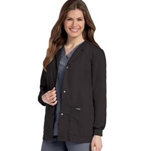 Landau Essentials Relaxed Fit 4-Pocket Snap-Front Scrub Jacket for Women 7525