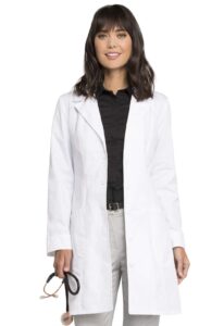 cherokee women scrubs lab coats 36" 2410, l, white