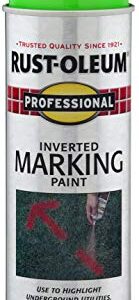Rust-Oleum 207464 Professional Inverted Marking Spray Paint, 15 oz, Fluorescent Green