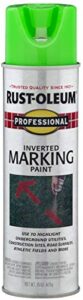 rust-oleum 207464 professional inverted marking spray paint, 15 oz, fluorescent green