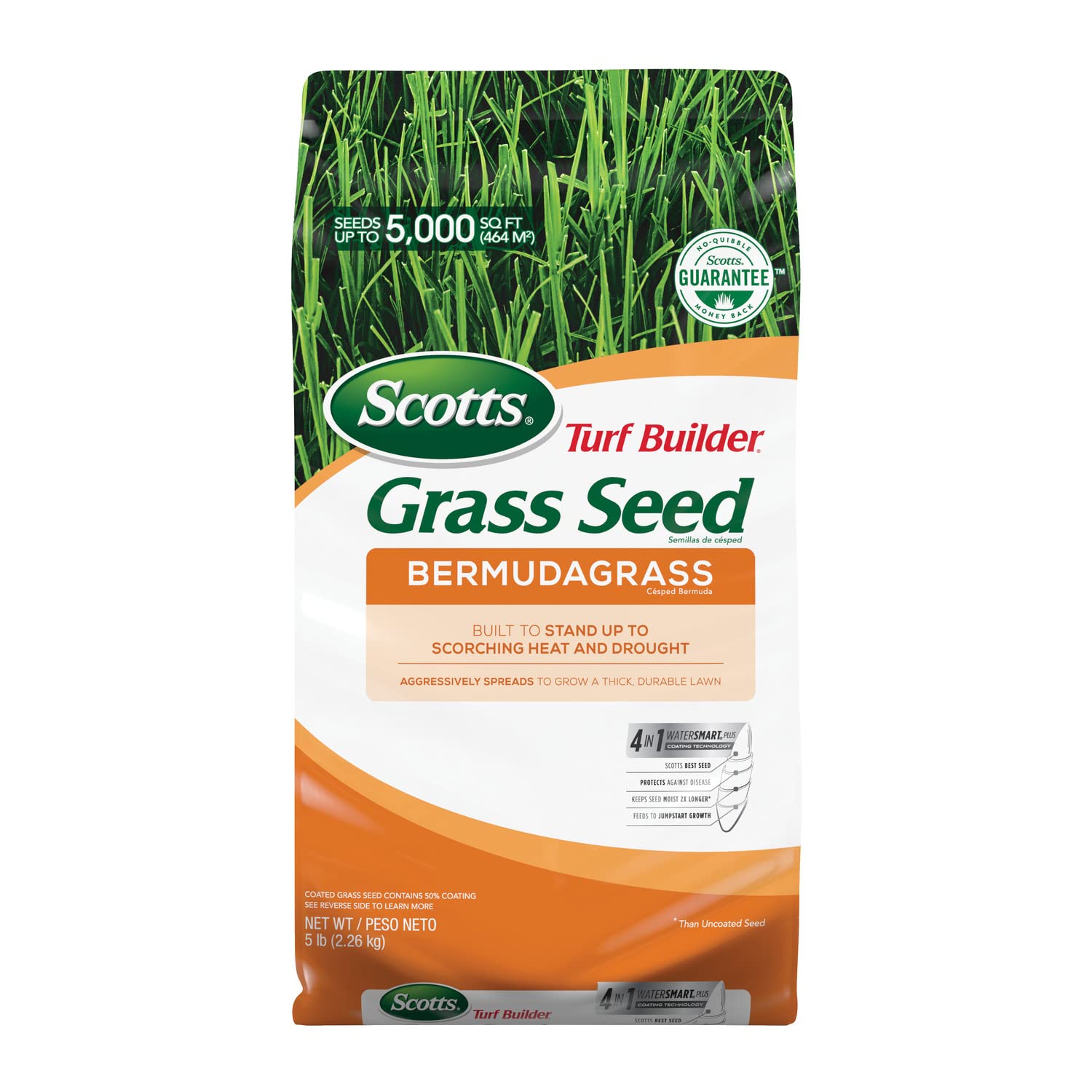 Scotts Turf Builder Grass Seed Bermudagrass, Mix for Full Sun, Built to Stand Up to Heat & Drought, 5 lbs.