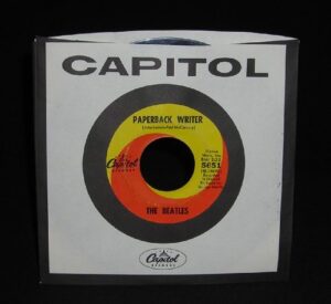 the beatles "paperback writer & rain" 1965 capitol 45 vinyl record & sleeve