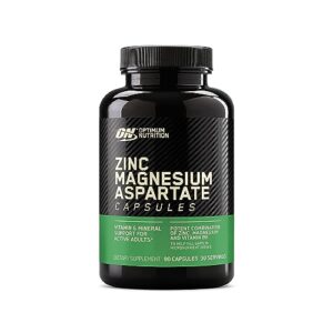 optimum nutrition zma muscle recovery and endurance supplement for men and women, zinc and magnesium supplement, 90 count