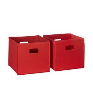 riverridge 2 pc storage, red folding bin, 2 piece