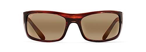 Maui Jim Men's and Women's Peahi Polarized Wrap Sunglasses, Tortoise/HCL® Bronze, Large