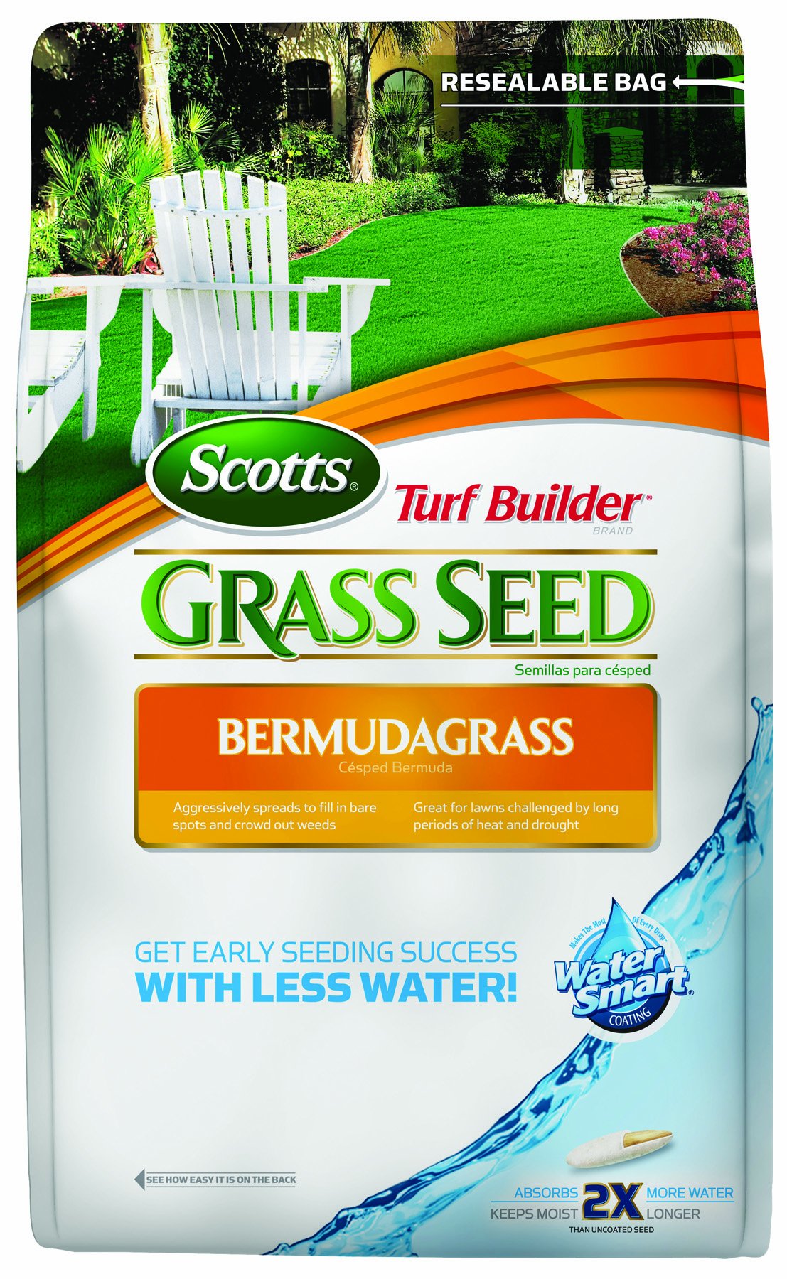 Scotts 18258 Turf Builder Bermuda Grass Seed Mix Bag, 15-Pound