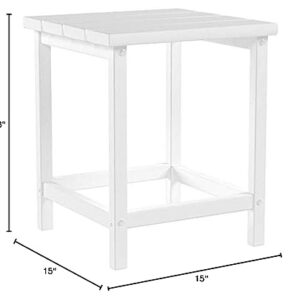 POLYWOOD ECT18WH Long Island 18" Side Table, White