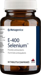 metagenics e-400 selenium, antioxidant supplement with vitamin e to help support cellular health - 60 tablets, 2 month supply