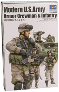 trumpeter modern us army crewmen and infantry figure set, scale 1/35, 6-pack