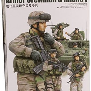 Trumpeter Modern US Army Crewmen and Infantry Figure Set, Scale 1/35, 6-Pack