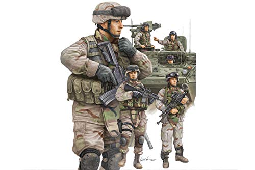 Trumpeter Modern US Army Crewmen and Infantry Figure Set, Scale 1/35, 6-Pack