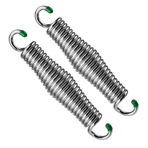 swingmate porch swing springs (set of 2) - 600 lbs capacity, for heavy-duty suspensions, safe for hammock chairs or ceiling mount porch swings - american made - rust resistant - chrome
