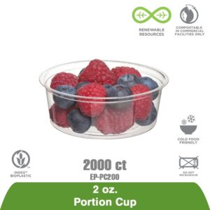 Eco-Products Renewable & Compostable Portion Cups, 2oz., Case of 2000 |EP-PC200| Made From Renewable Resources & Plant Based | BPI & ASTM Compostable |A Green Alternative