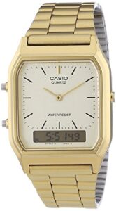 new casio aq230ga-9d digital analog dual time metal watch multi alarm auto calendar water resistant
