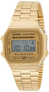 casio vintage retro gold digital dial stainless steel unisex watch a168wg9ur