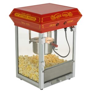funtime ft421cr antique carnival-style 4-ounce tabletop hot-oil popcorn popper, red