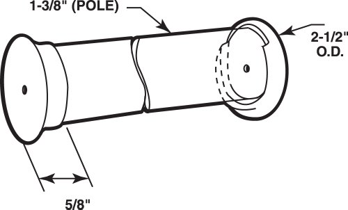 Prime-Line N 6794 1-3/8 In. Wooden Closet Pole Socket (1 Set)