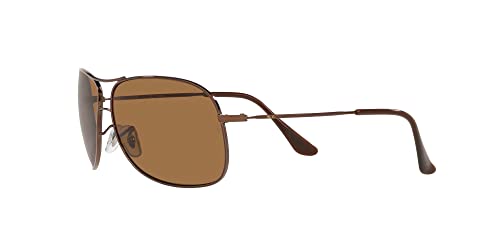 Ray-Ban RB3267 Metal Aviator Sunglasses, Brown/Polarized Brown, 64 mm