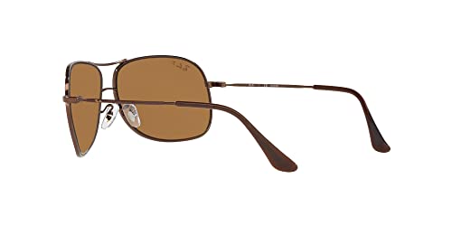 Ray-Ban RB3267 Metal Aviator Sunglasses, Brown/Polarized Brown, 64 mm