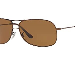 Ray-Ban RB3267 Metal Aviator Sunglasses, Brown/Polarized Brown, 64 mm