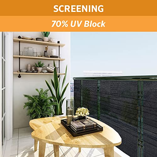 Coolaroo Shade Fabric 70% UV Coverage Outdoor or Exterior Privacy and Screening, Medium Roll (12' X 50'), Black