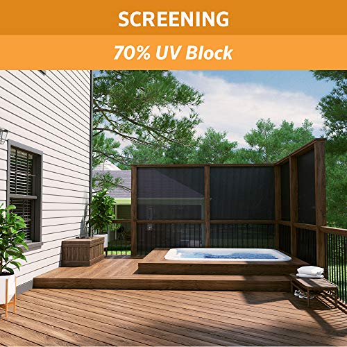 Coolaroo Shade Fabric 70% UV Coverage Outdoor or Exterior Privacy and Screening, Medium Roll (12' X 50'), Black