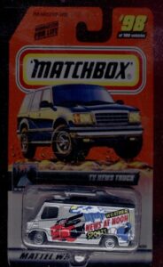 matchbox 1999-98 of 100 series 20 on the road again tv news truck 1:64 scale