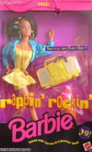 barbie rappin' rockin' teresa doll w working boom box (1991)