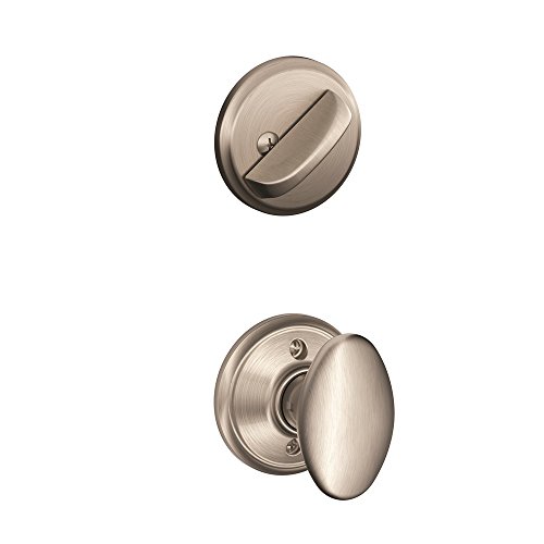 Schlage F59 SIE 619 Siena Interior Knob with Deadbolt, Satin Nickel (Interior Half Only)