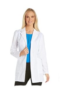 cherokee women scrubs lab coats 32" 2300, m, white