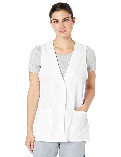 Cherokee Professionals Women Scrubs Vest Lace Trimmed Plus Size 2610, 3XL, White