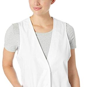 Cherokee Professionals Women Scrubs Vest Lace Trimmed Plus Size 2610, 3XL, White