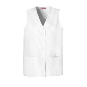 Cherokee Women Scrubs Vest Button Front 1602, XL, White