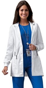cherokee professionals women scrubs lab coats 30" 1302, m, white