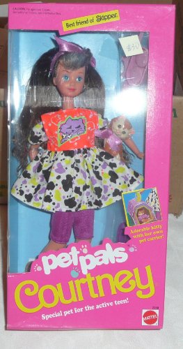 Barbie Pet Pals Courtney Doll w Kitty & Accessories (1991)