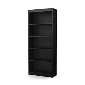 south shore axess 5-shelf bookcase - black