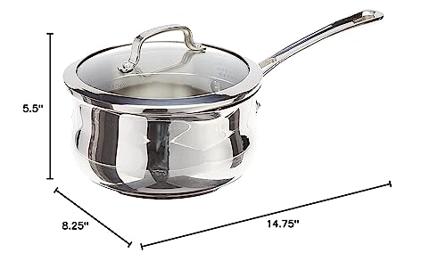 Cuisinart 419-18P 2-Quart Pour Saucepan with Cover Contour Cookware, Stainless Steel