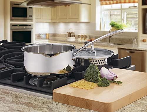 Cuisinart 419-18P 2-Quart Pour Saucepan with Cover Contour Cookware, Stainless Steel