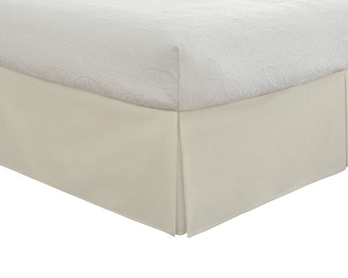 Fresh Ideas Bedding Tailored Bedskirt, Classic 14” Drop Length, Pleated Styling, California King, Ivory