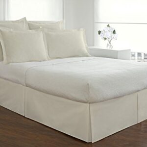 Fresh Ideas Bedding Tailored Bedskirt, Classic 14” Drop Length, Pleated Styling, California King, Ivory