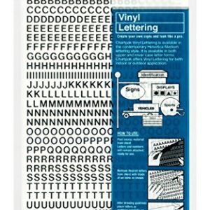 Chartpak Press-On Vinyl Letters and Numbers, Self Adhesive, Black, 0.25"h, 610/Pack