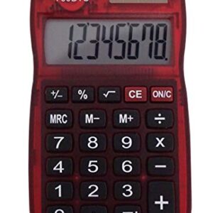 Victor 700BTS 8-Digit Pocket Calculator in Assorted Bright Colors, Battery and Solar Hybrid Powered LCD Display, Great for Students and Kids, Color Varies (Red, Green, Blue)