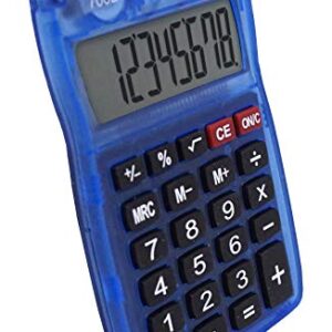 Victor 700BTS 8-Digit Pocket Calculator in Assorted Bright Colors, Battery and Solar Hybrid Powered LCD Display, Great for Students and Kids, Color Varies (Red, Green, Blue)