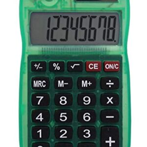 Victor 700BTS 8-Digit Pocket Calculator in Assorted Bright Colors, Battery and Solar Hybrid Powered LCD Display, Great for Students and Kids, Color Varies (Red, Green, Blue)