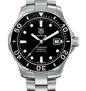 Tag Heuer Men's Aquaracer Calibre 5 Stainless Steel Black Dial Watch #WAN2110.BA0822